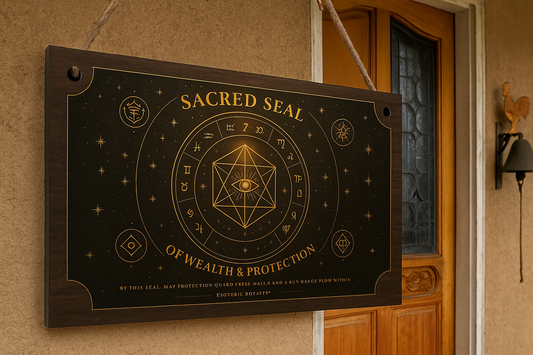 Sacred Seal of Wealth & Protection – Esoteric Royalty™ Wooden Hanging Plaque